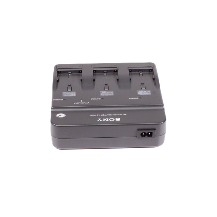 Sony AC-V900 Triple-Bay InfoLithium Battery Charger AC Power Adapter NP-F Series-Power Adapters & Chargers-SpenCertified-vintage-refurbished-electronics
