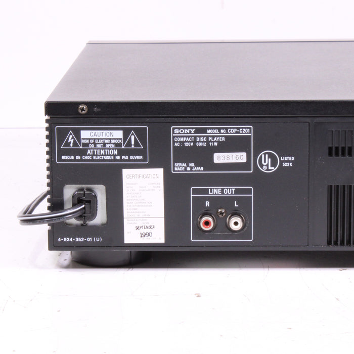 Sony CDP-C201 5-Disc CD Changer Carousel Disc Player AS-IS (1990)-CD Players & Recorders-SpenCertified-vintage-refurbished-electronics