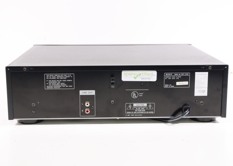 Sony CDP-C235 5-Disc Carousel CD Changer Compact Disc Player-CD Players & Recorders-SpenCertified-vintage-refurbished-electronics