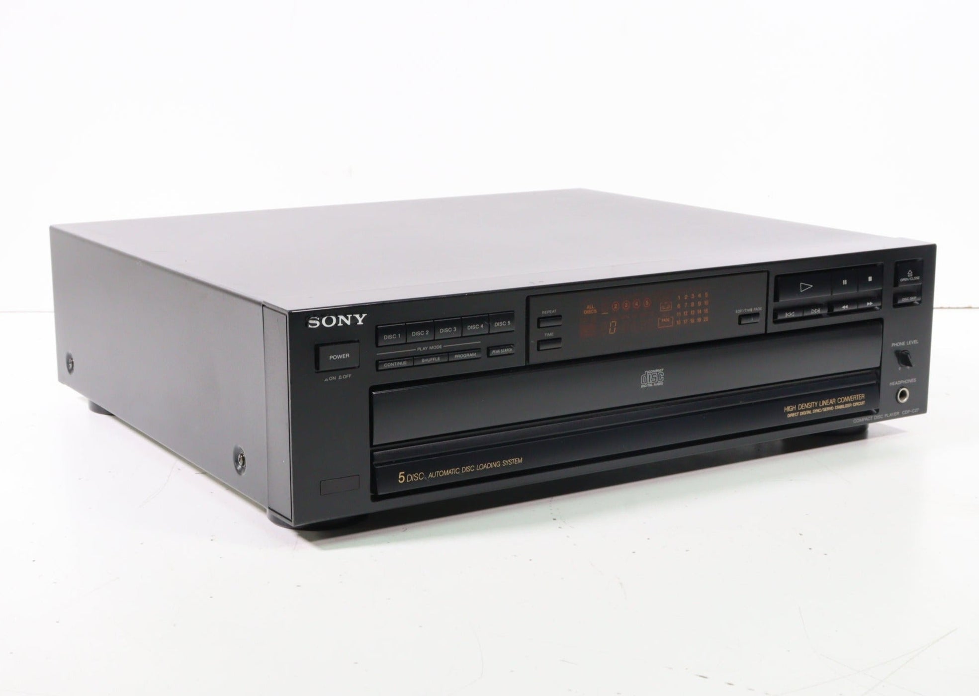 Sony CDP-C27 5-Disc CD Compact Disc Player Changer — SpenCertified