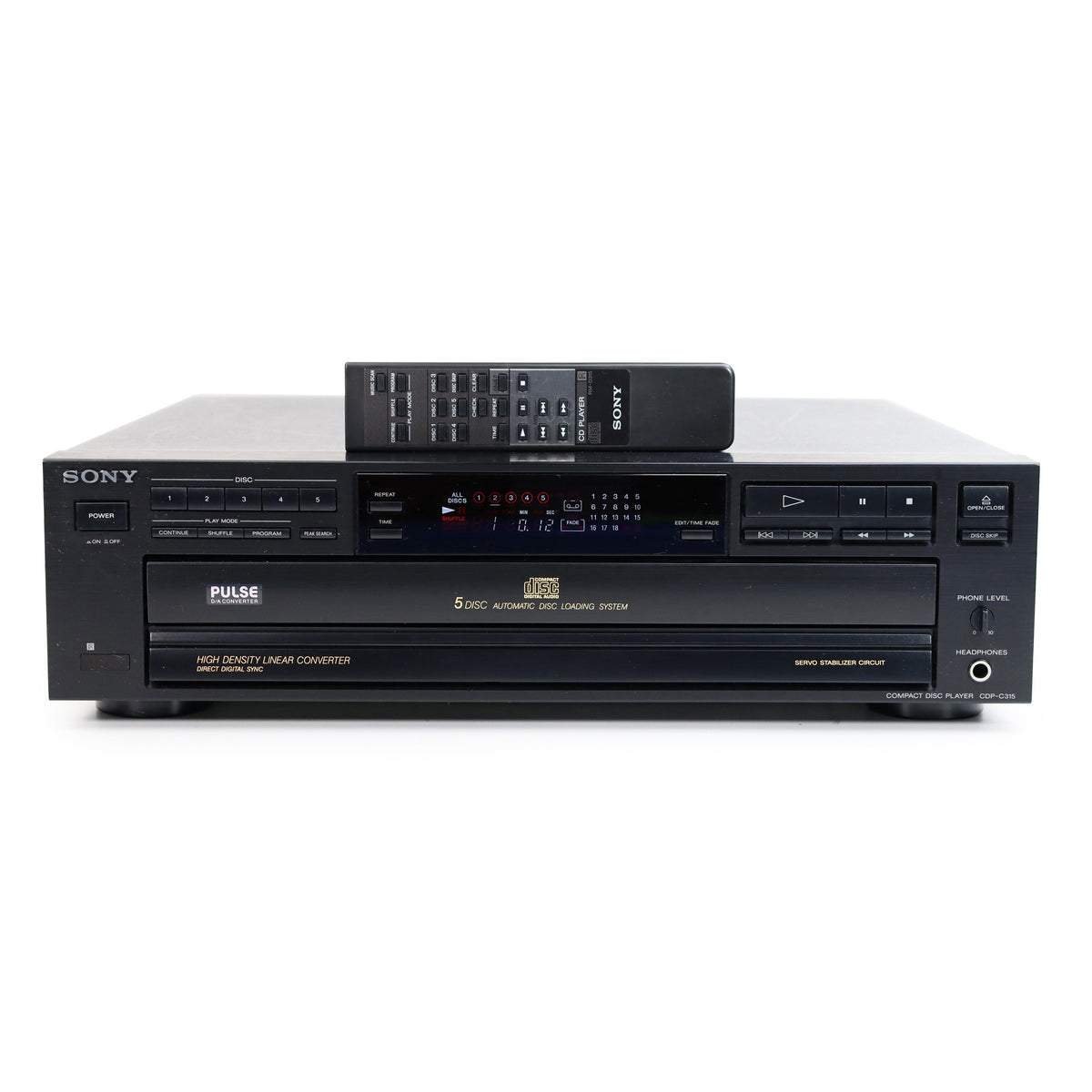 Sony CDP-C315 5-Disc Carousel CD Player Changer w/ High Density