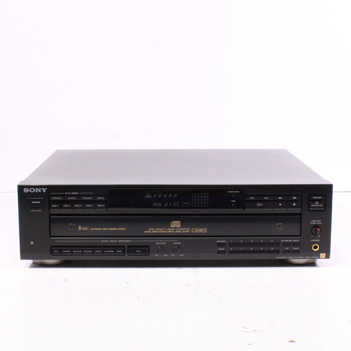 Sony CDP-C69ES 5-Disc CD Player Changer Optical Digital Output (1992)-CD Players & Recorders-SpenCertified-vintage-refurbished-electronics