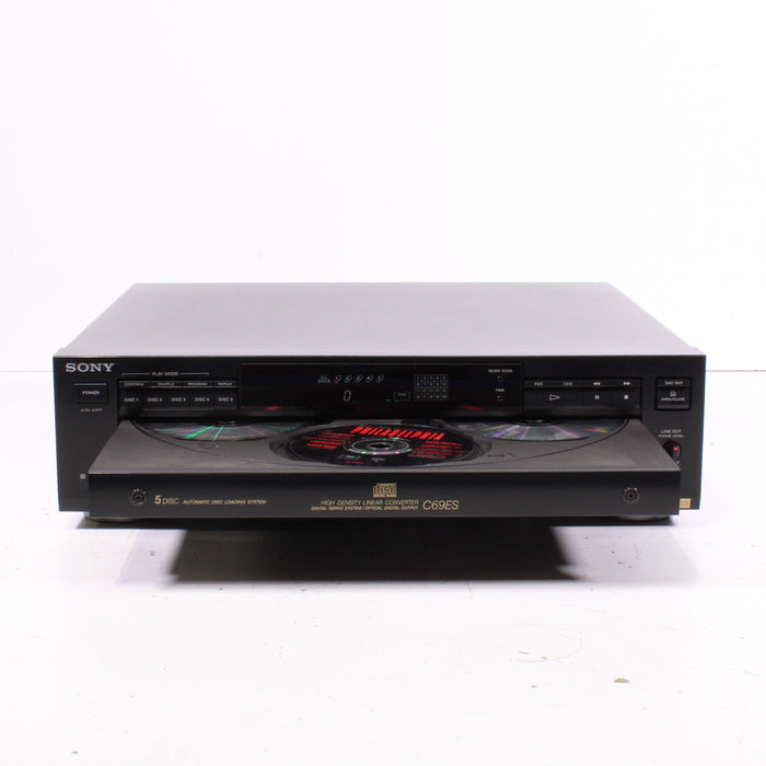 Sony CDP-C69ES 5-Disc CD Player Changer Optical Digital Output (1992)-CD Players & Recorders-SpenCertified-vintage-refurbished-electronics