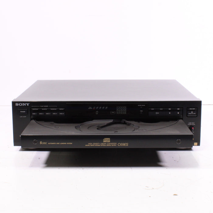 Sony CDP-C69ES 5-Disc CD Player Changer Optical Digital Output (1992)-CD Players & Recorders-SpenCertified-vintage-refurbished-electronics