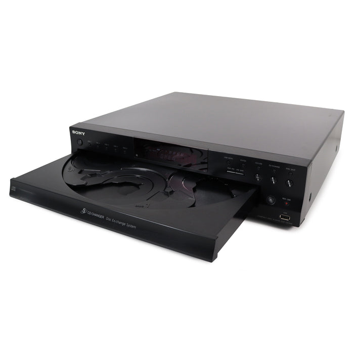 Sony CDP-CE500 5-Disc Carousel CD Changer w/ USB Port, Modern Design and Optical Digital Audio (LATEST SONY MODEL)-Electronics-SpenCertified-refurbished-vintage-electonics