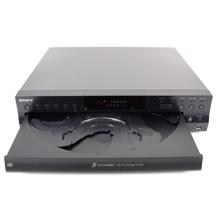 Sony CDP-CE500 5-Disc Carousel CD Changer w/ USB Port, Modern Design and Optical Digital Audio (LATEST SONY MODEL)-Electronics-SpenCertified-refurbished-vintage-electonics