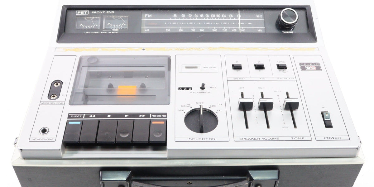 Sony CF-610 Vintage Stereo Cassette-Corder with Lid Speakers