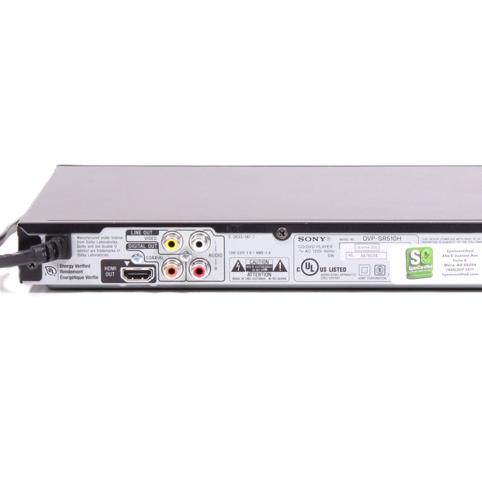 Sony DVP-SR510H DVD/CD Player HDMI 1080p Upscaling (2020)-DVD & Blu-ray Players-SpenCertified-vintage-refurbished-electronics