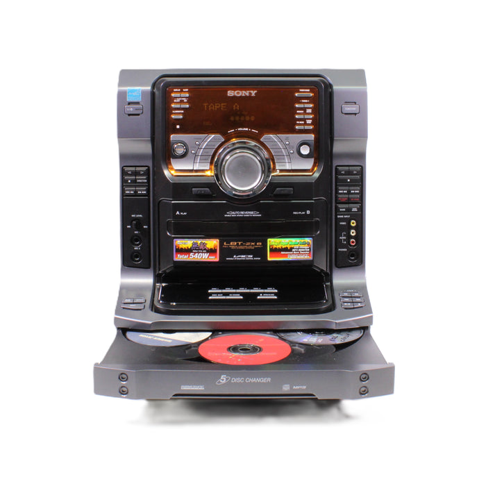 Sony HCD-ZX6 5-Disc CD Changer Dual Cassette AM/FM Stereo System with Phono (2007)-CD Players & Recorders-SpenCertified-vintage-refurbished-electronics