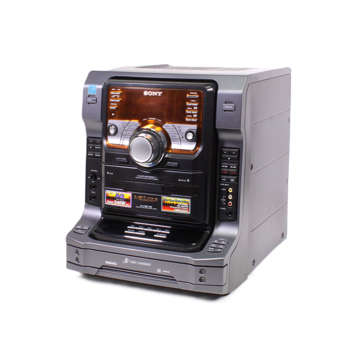 Sony HCD-ZX6 5-Disc CD Changer Dual Cassette AM/FM Stereo System with Phono (2007)-CD Players & Recorders-SpenCertified-vintage-refurbished-electronics