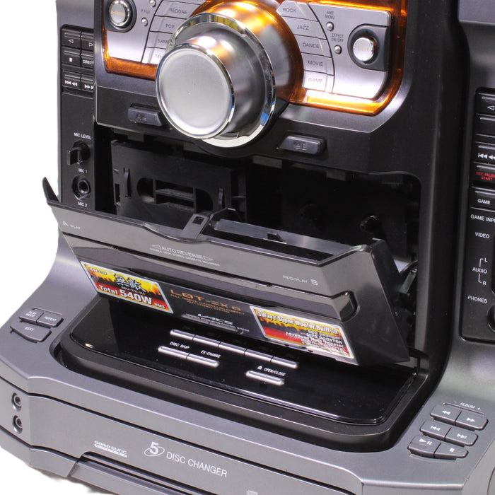 Sony HCD-ZX6 5-Disc CD Changer Dual Cassette AM/FM Stereo System with Phono (2007)-CD Players & Recorders-SpenCertified-vintage-refurbished-electronics