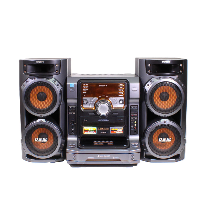 Sony HCD-ZX6 and SS-ZX6 5-Disc CD Changer Dual Cassette Speaker AM/FM Stereo System-CD Players & Recorders-SpenCertified-vintage-refurbished-electronics