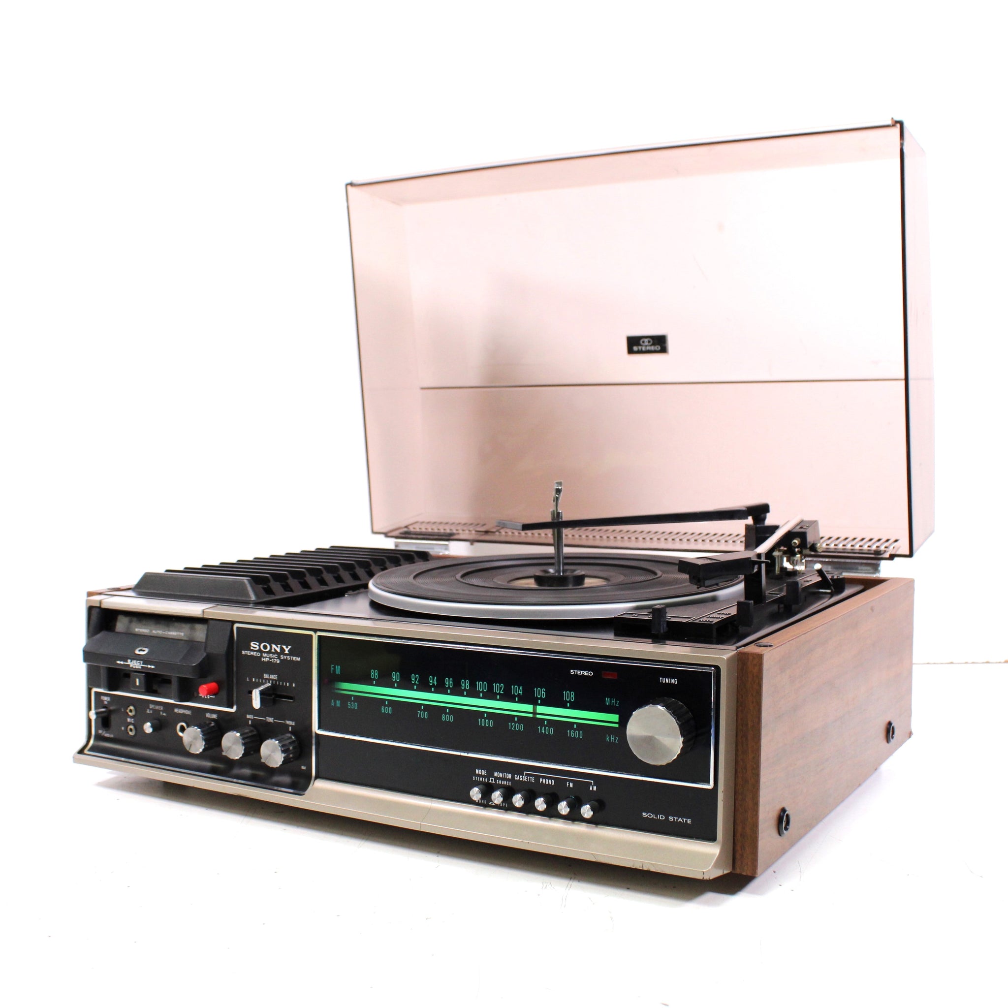 Turntable Systems Sony HP-179 Stereo Music System AM FM Cassette Turntable