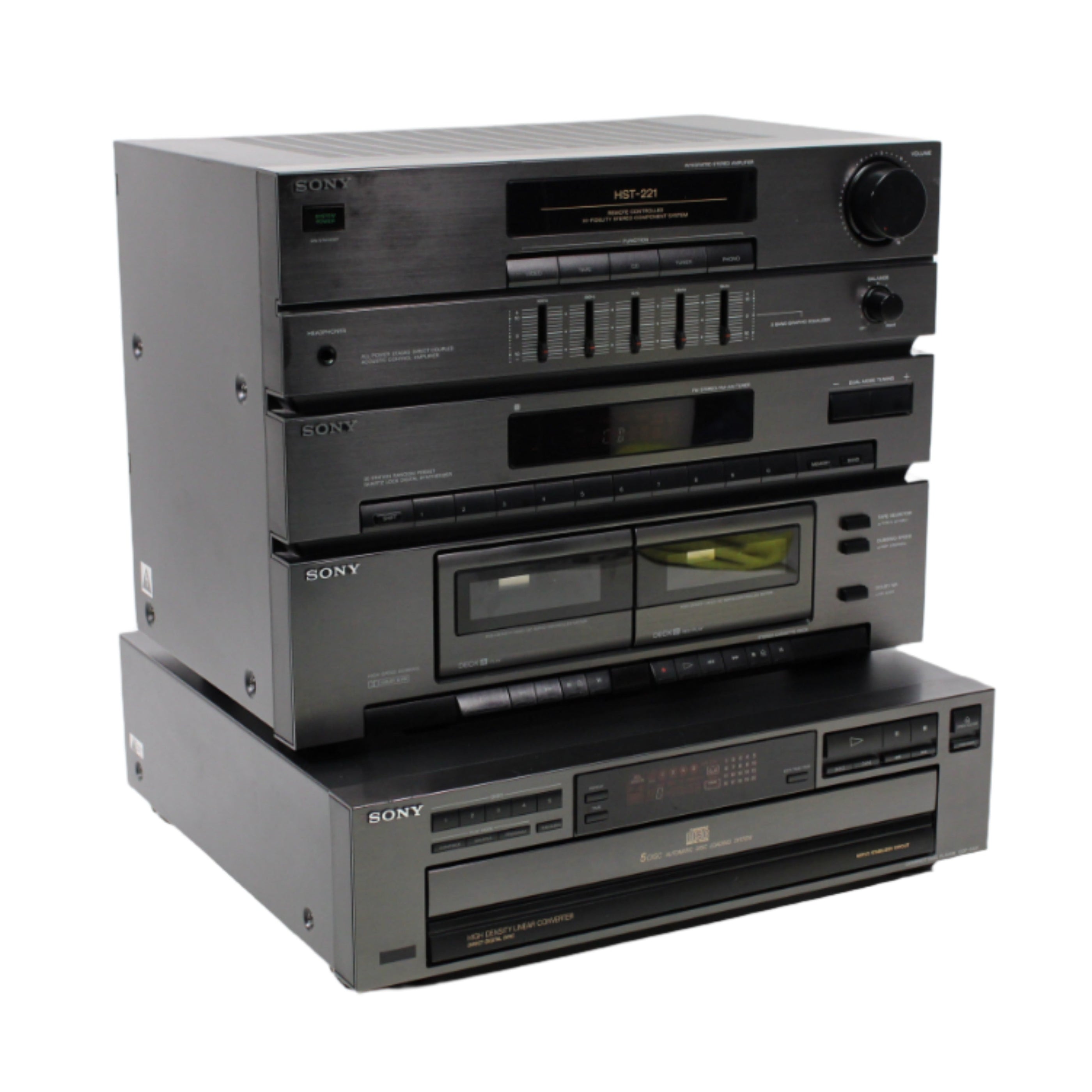 Audio Receiver Component System Sony HST-221 Hi-Fidelity Stereo Component System with CDP-C221 ...