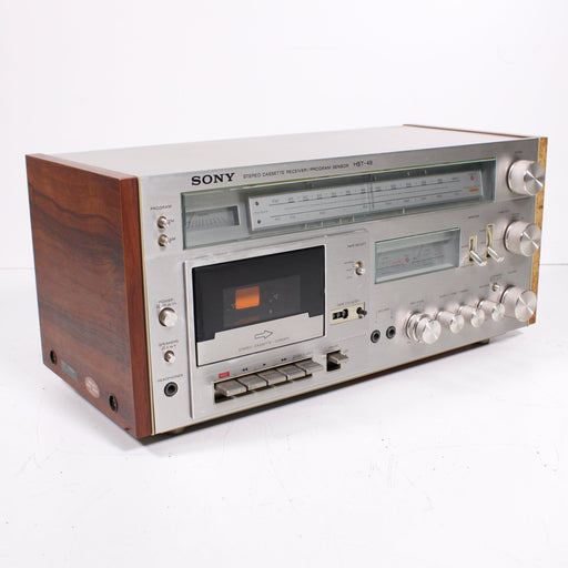 Sony HST-49 Single Stereo Cassette Receiver Music System Wooden Side Panels (AS IS)-Cassette Players & Recorders-SpenCertified-vintage-refurbished-electronics