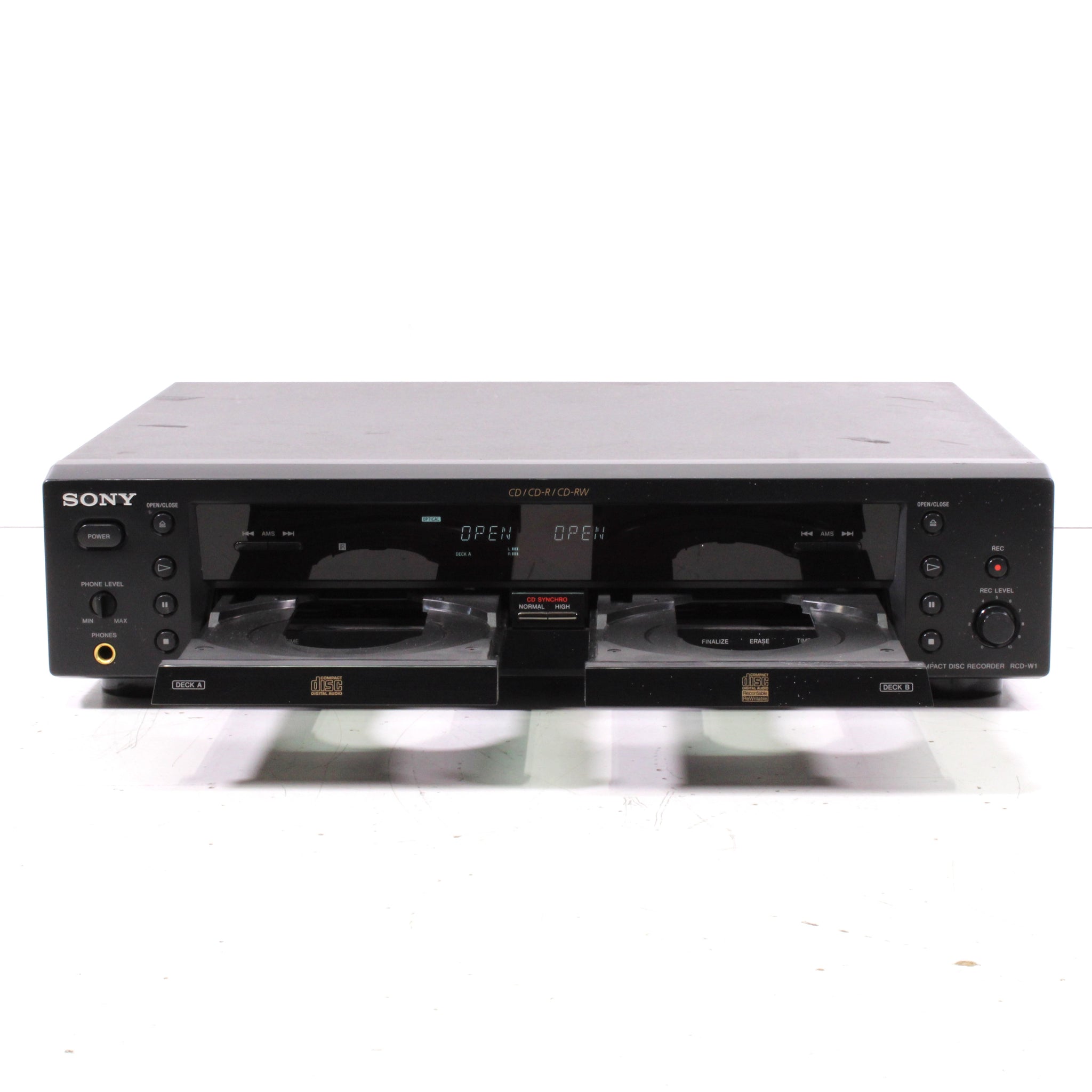 Sony Rcd W1 Sony RCD-W1 Dual Tray CD + CD-R/RW Recorder 4X High-Speed Dubbing (200 ...