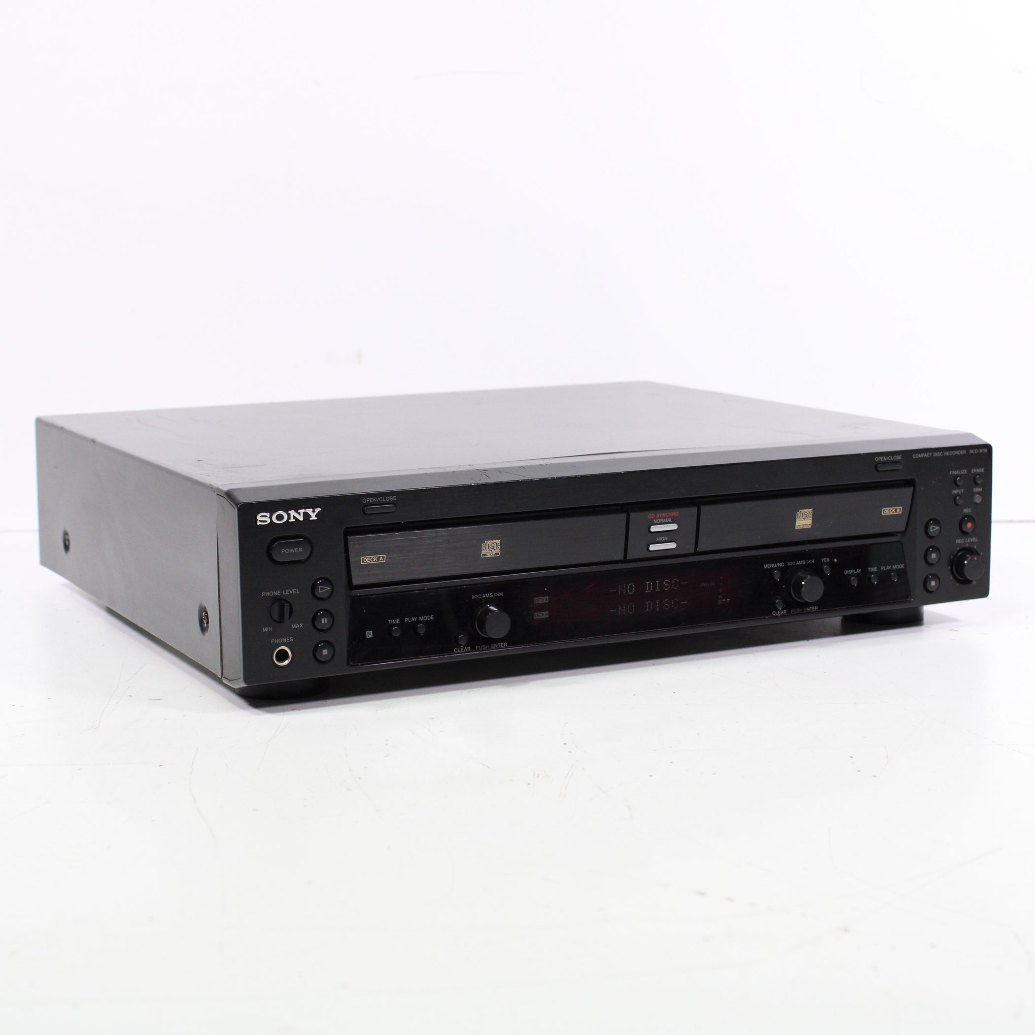 Sony RCD-W10 Dual Deck 1-CD + 1-CD-R/RW Recorder 4X High-Speed Dubbing ...