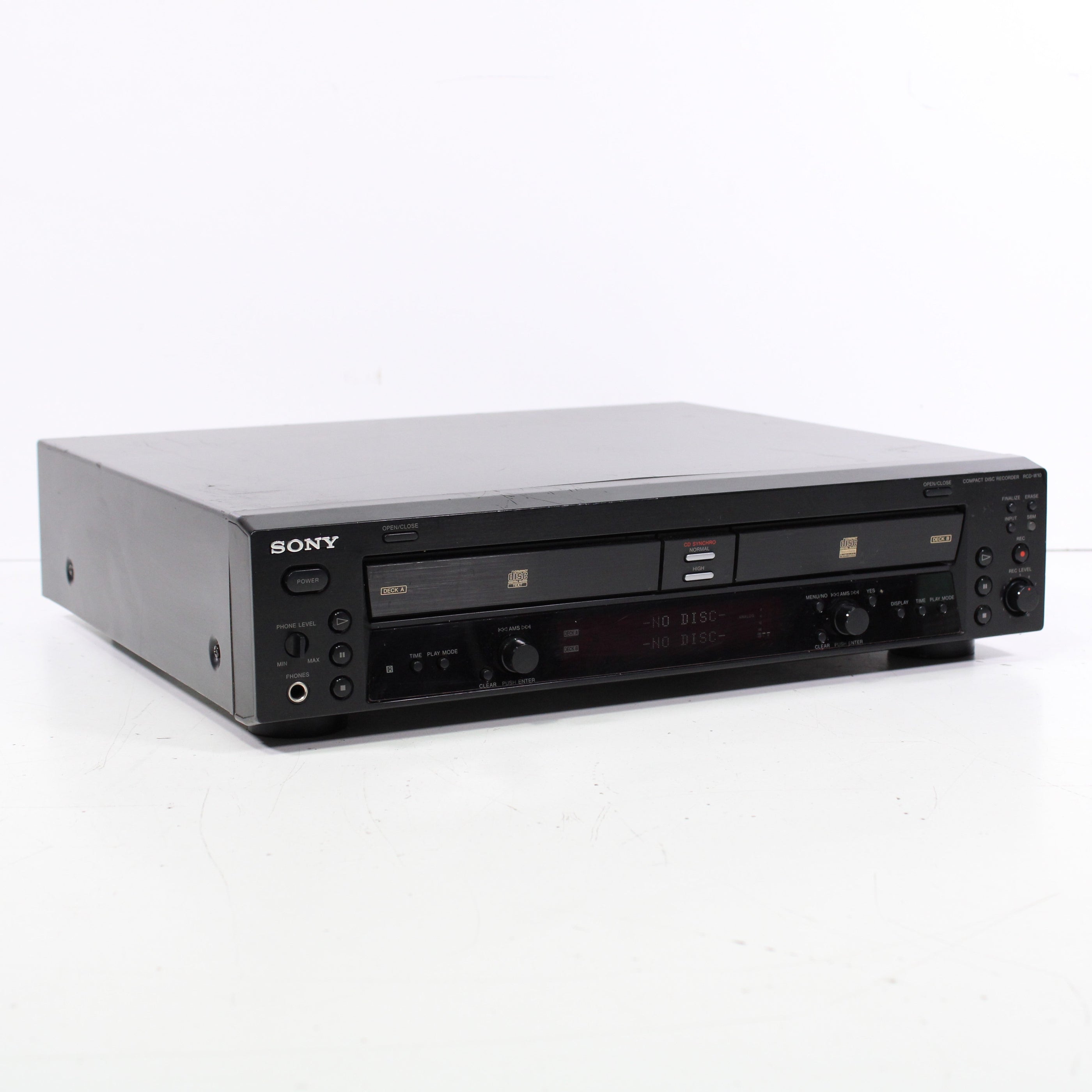 Sony RCD-W10 Dual Deck 1-CD + 1-CD-R/RW Recorder 4X High-Speed Dubbing ...