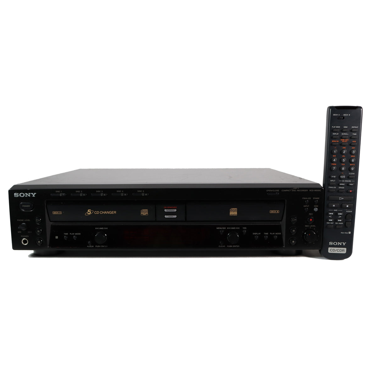 Sony RCD-W500C 5+1 Disc Dual Tray CD Recorder and Changer (2003)