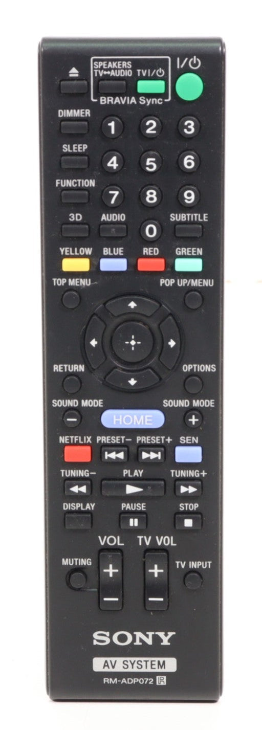 Sony RM-ADP072 Remote Control for Blu-ray AV System BDV-E385 and More-Remote Controls-SpenCertified-vintage-refurbished-electronics