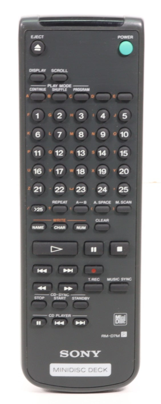 Sony RMD7M Remote Control for MiniDisc Recorder MDSE58 and More