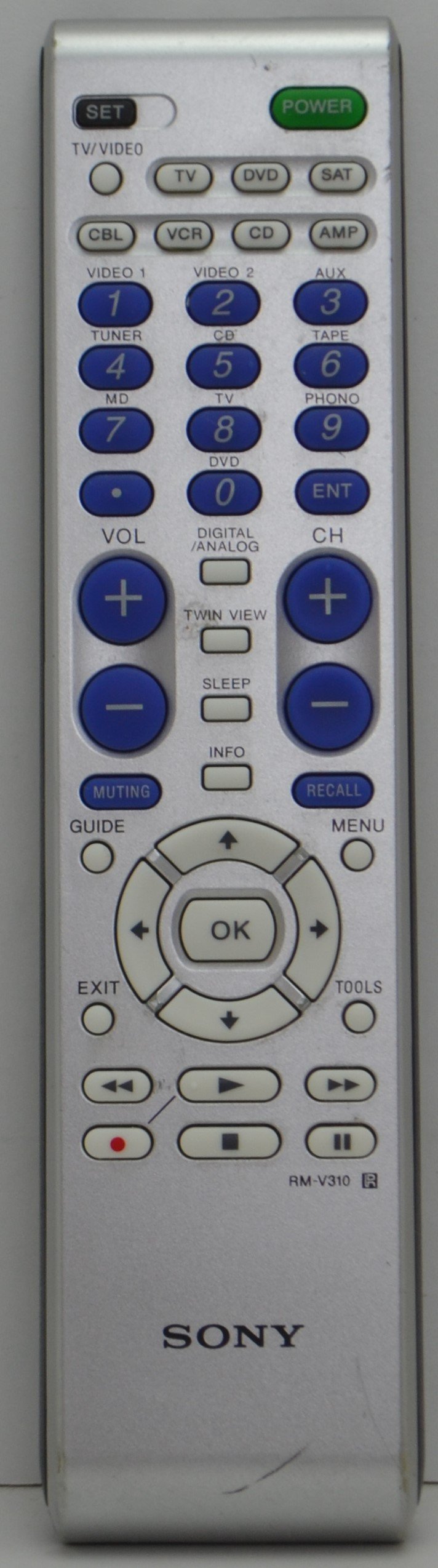 Sony RM-V310 7-Device Universal Remote Control for TV DVD SAT CBL VCR ...