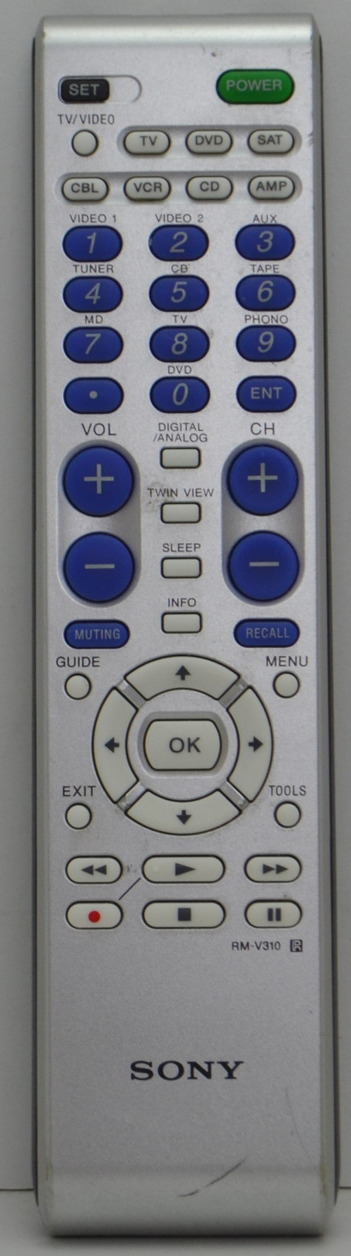 Sony RM-V310 Universal Remote Control for TV / DVD / CABLE / AMP / CD / TAPE / AUX / SAT-Remote-SpenCertified-refurbished-vintage-electonics