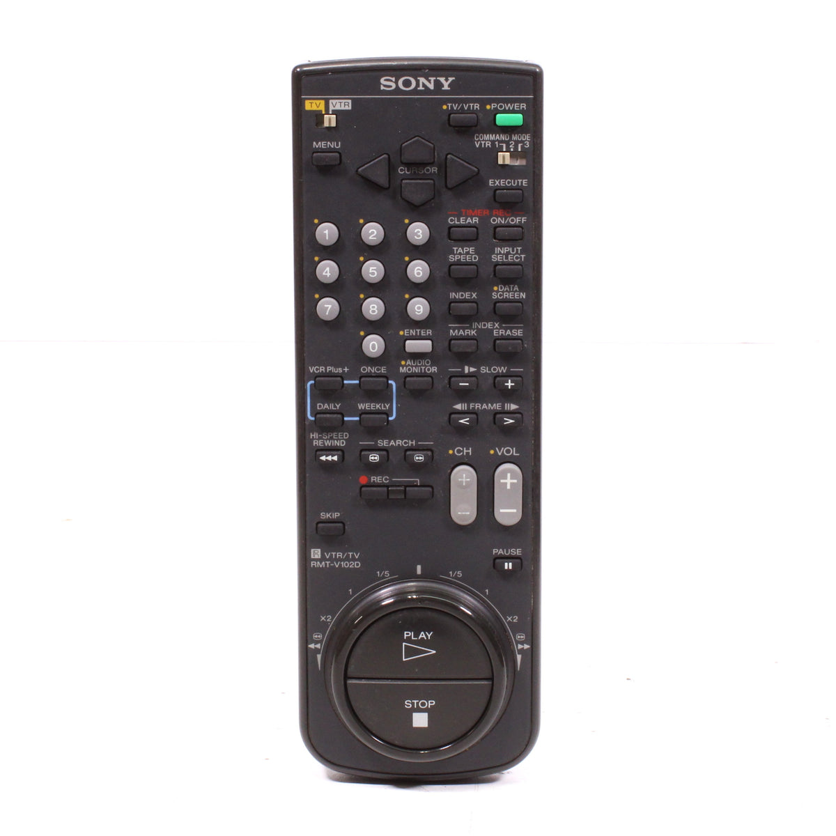 Sony RMT-V102D Remote Control for VCR SLV-595HF and More — SpenCertified