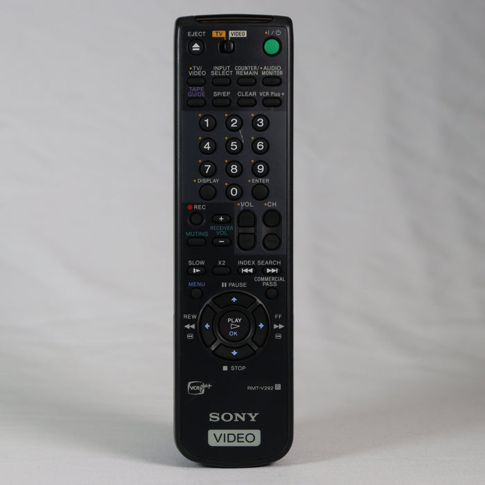 Sony RMT-V292 Remote Control for VCR/VHS Player SLV-N80 and More-Remote-SpenCertified-vintage-refurbished-electronics