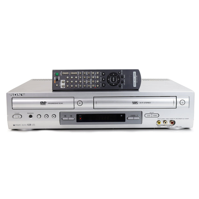 Sony SLV-D300P DVD VCR Combo Player VHS DVD Player 2-in-1 Spacesaver Progressive Scan Video-Electronics-SpenCertified-refurbished-vintage-electonics