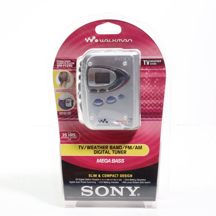 Sony Walkman WM-FX290 Digital Tuning TV/Weather FM/AM Stereo Cassette - sale Silver