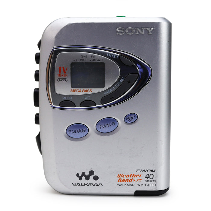 Sony WM-FX290 Silver Walkman Portable Cassette Player and AM/FM Radio Weather Band TV Tuner-Electronics-SpenCertified-refurbished-vintage-electonics