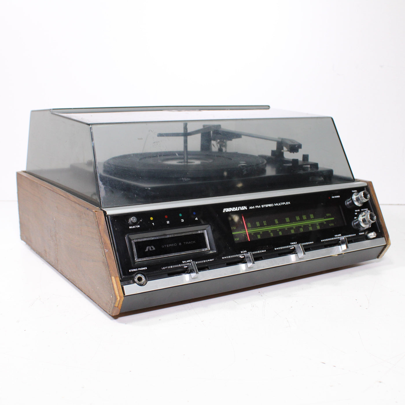 Soundesign 4764 AM FM Stereo Multiplex System Turntable with 8 Track P ...