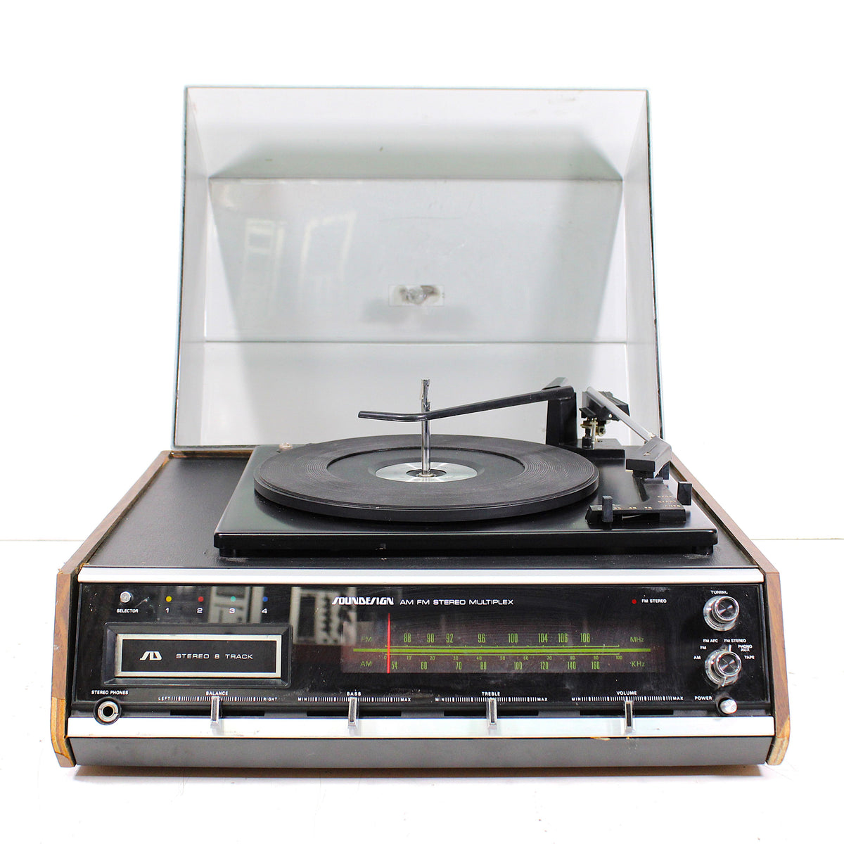 Soundesign 4764 AM FM Stereo Multiplex System Turntable with 8 Track P ...