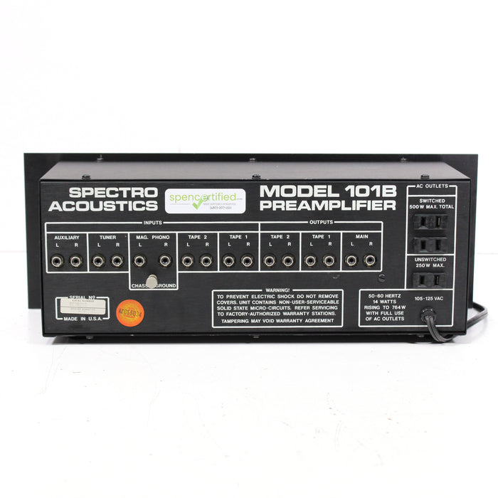 Spectro Acoustics 101B Preamplifier / Equalizer Made in USA-Preamps-SpenCertified-vintage-refurbished-electronics