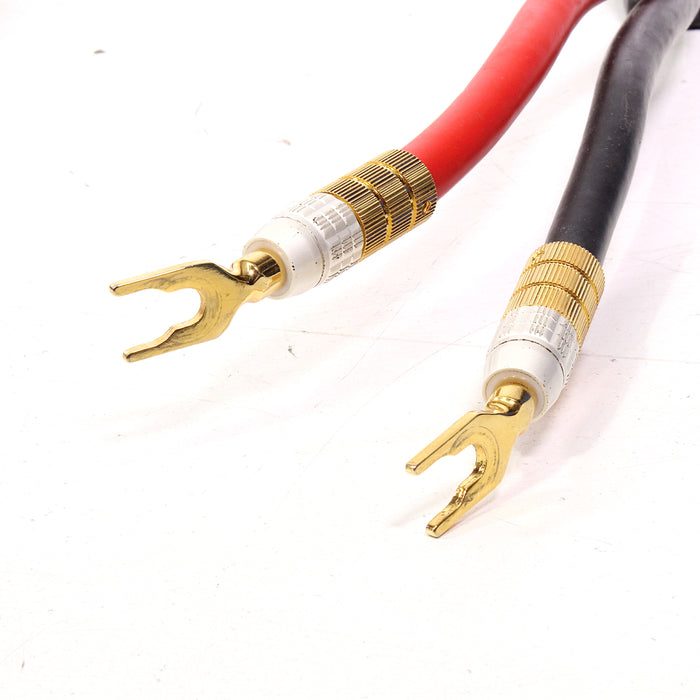 Statement High-Quality 8' Speaker Cable Pair Gold Plated Spade Connectors-Speaker Accessories-SpenCertified-vintage-refurbished-electronics