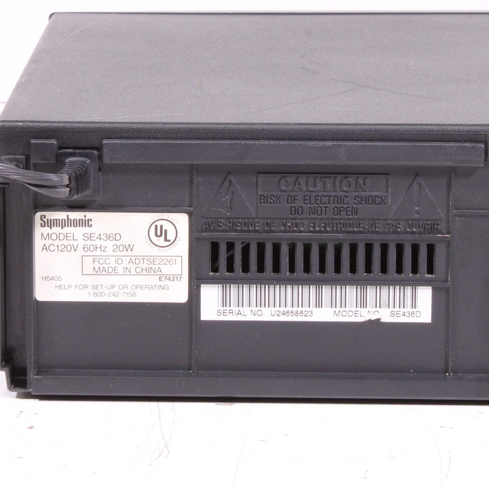 Symphonic SE436D VCR VHS Player 4-Head Hi-Fi Stereo Auto Tracking-VCRs-SpenCertified-vintage-refurbished-electronics