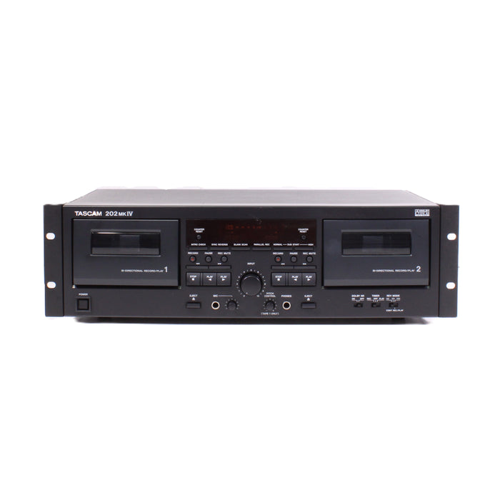 TASCAM 202MKIV Dual Cassette Deck Dolby B Noise Reduction High-Speed Dubbing Rack Mount-Cassette Players & Recorders-SpenCertified-vintage-refurbished-electronics