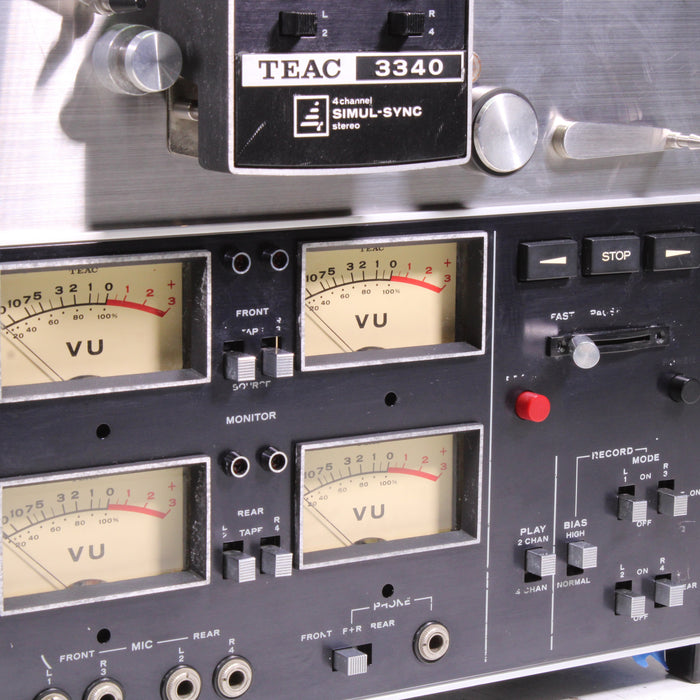 TEAC 3340 4-Channel Reel to Reel Tape Recorder Simul-Sync 10.5" Reel Deck-Reel-to-Reel Tape Players & Recorders-SpenCertified-vintage-refurbished-electronics