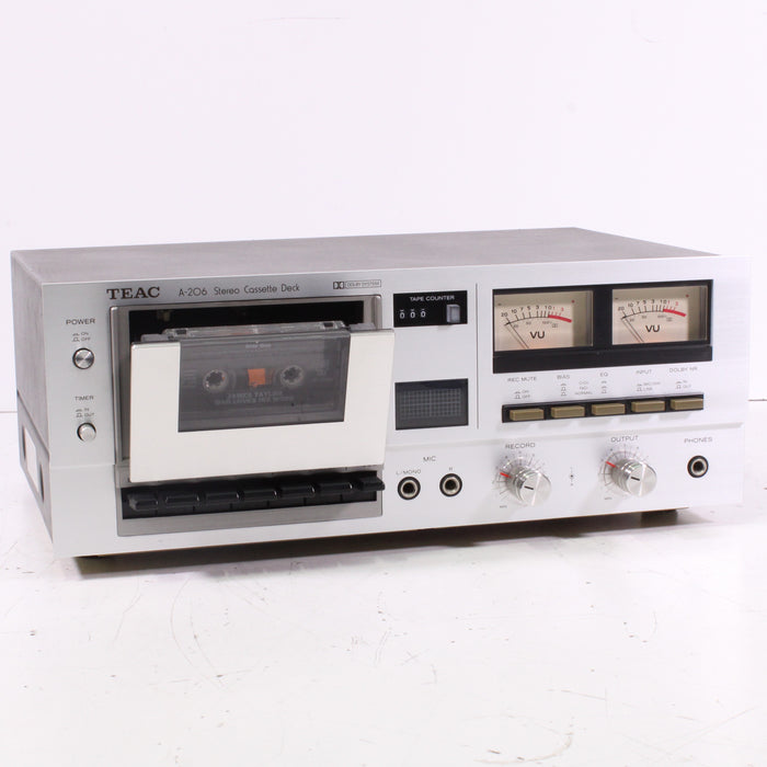 TEAC A‑206 Stereo Cassette Deck with Dolby System (1980s)-Cassette Players & Recorders-SpenCertified-vintage-refurbished-electronics