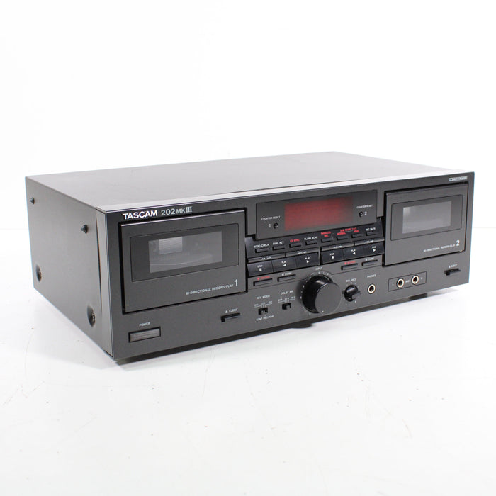 Tascam 202MKIII Professional Dual Cassette Deck Bi-Directional Record Play-Cassette Players & Recorders-SpenCertified-vintage-refurbished-electronics