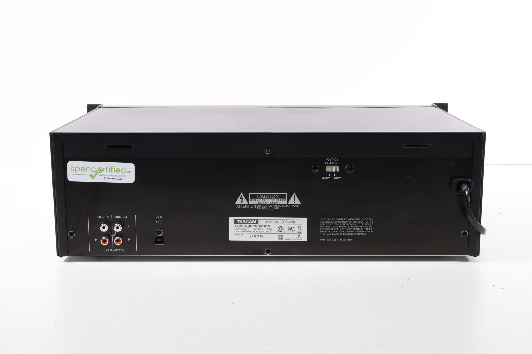 Tascam 202MKVII Dual Cassette Deck with USB (with Original Box)