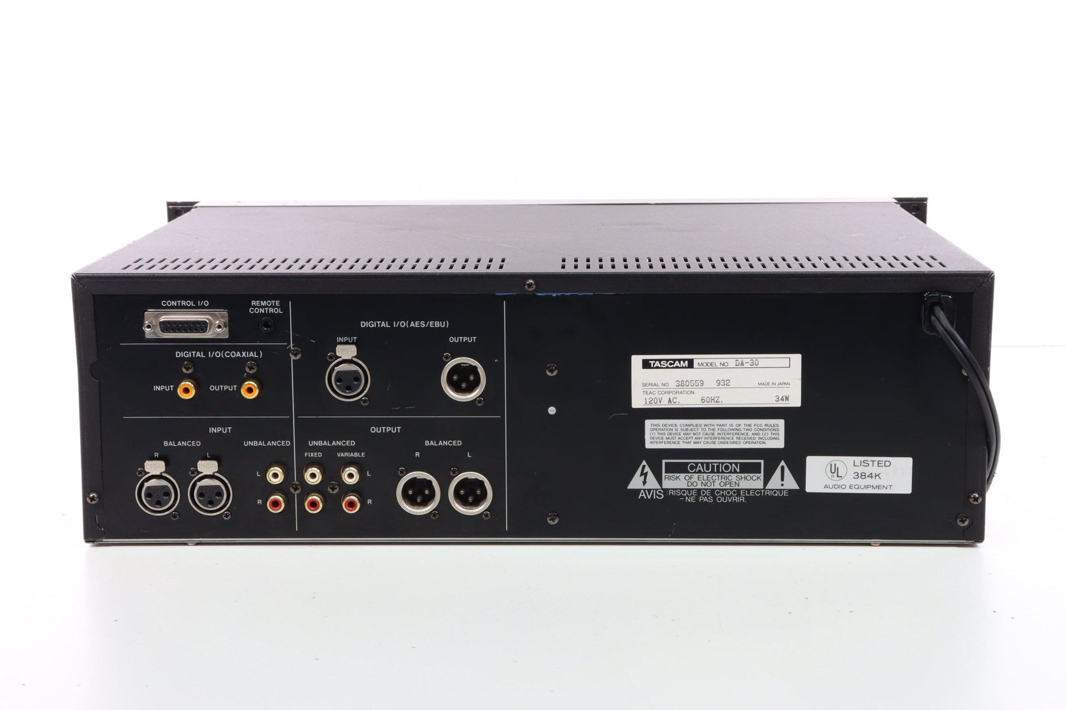 Tascam DA-30 MK II Professional DAT Recorder Digital Audio Tape Record ...
