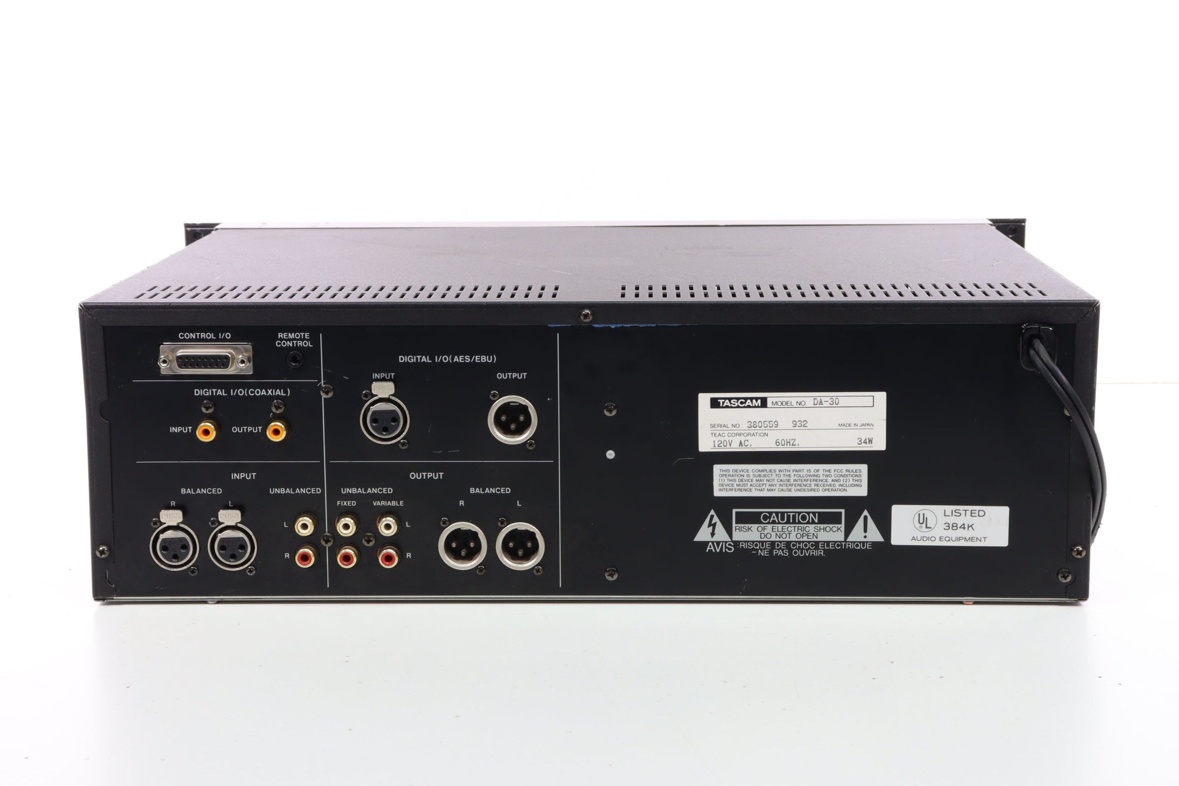 Tascam DA-30 MK II Professional DAT Recorder Digital Audio Tape Record ...