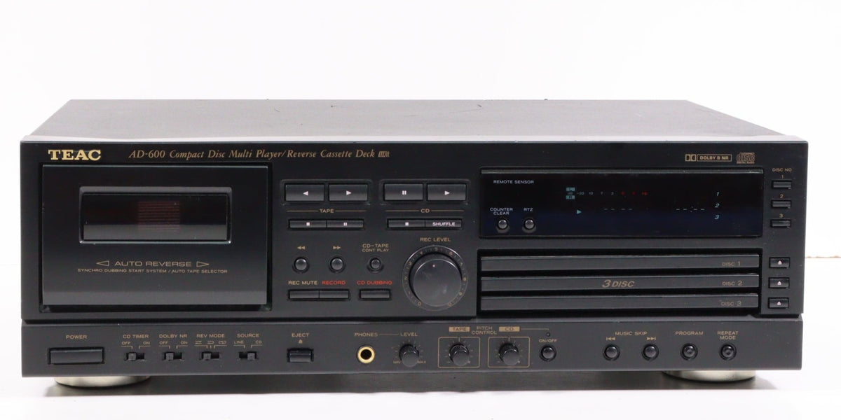 Teac AD-600 3-Disc CD Player and Cassette Deck Combo System (NO