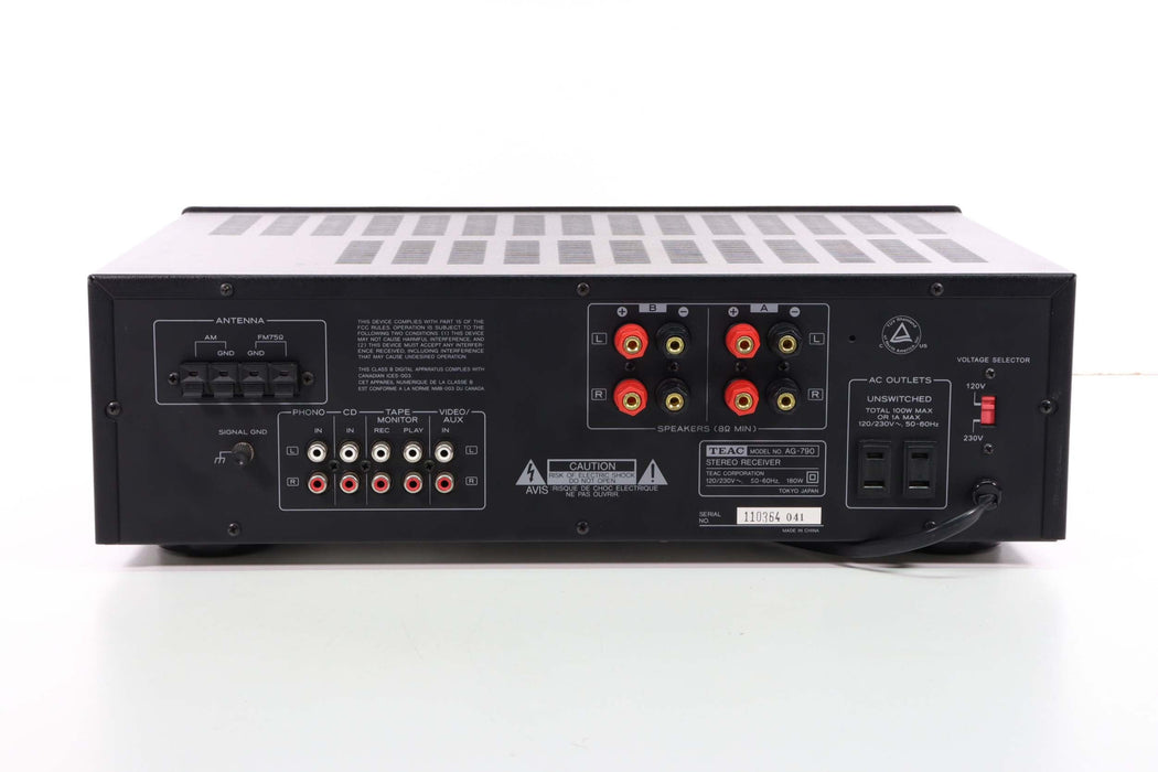 TEAC AG-790 AM/FM Stereo Receiver (No Remote)-Audio & Video Receivers-SpenCertified-vintage-refurbished-electronics