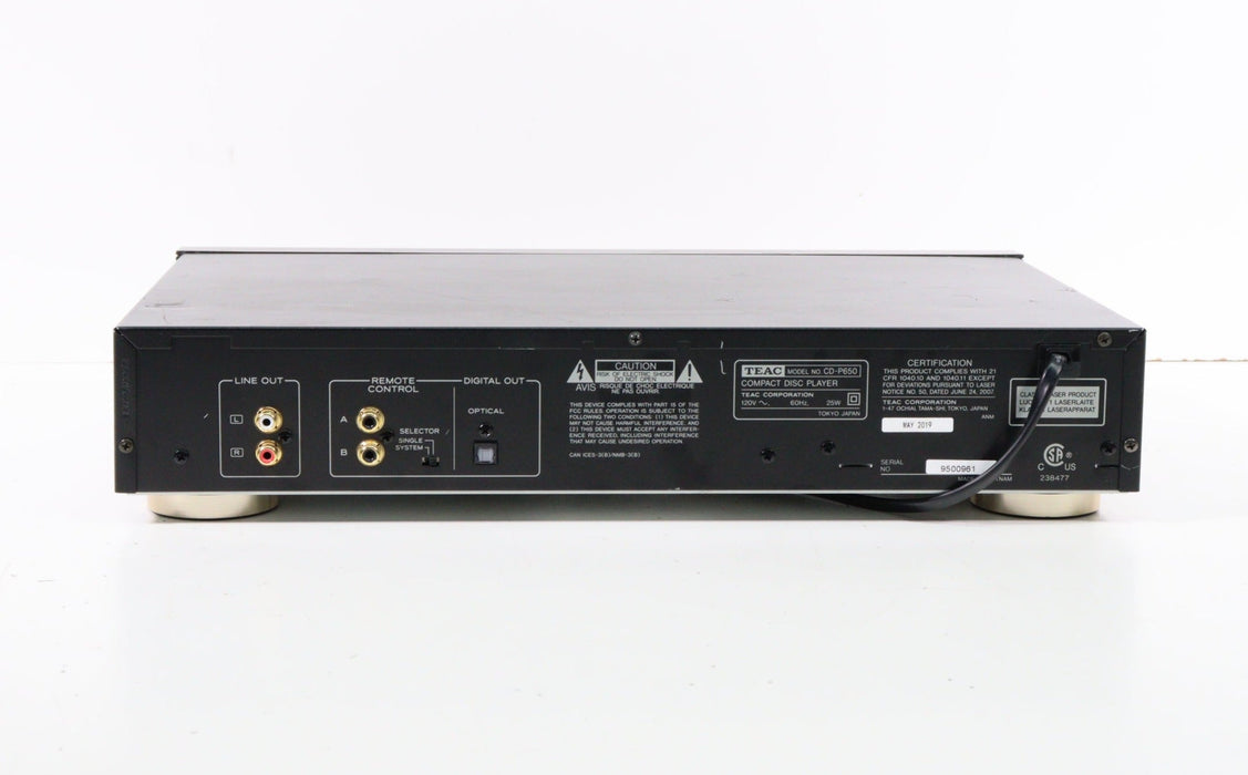 Teac CD-P650 CD Compact Disc Player Made in Japan-CD Players & Recorders-SpenCertified-vintage-refurbished-electronics