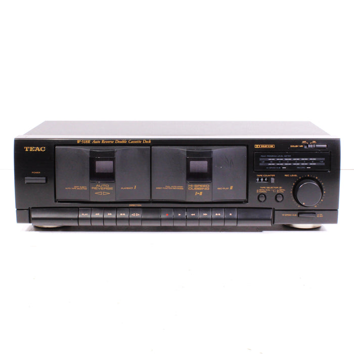 Teac W-518R Auto Reverse Double Cassette Deck High-Speed Dubbing-Cassette Players & Recorders-SpenCertified-vintage-refurbished-electronics