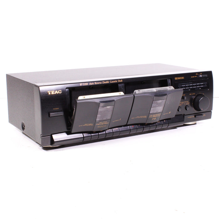 Teac W-518R Auto Reverse Double Cassette Deck High-Speed Dubbing-Cassette Players & Recorders-SpenCertified-vintage-refurbished-electronics