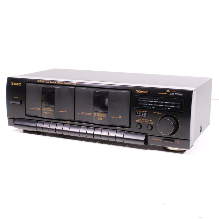 Teac W-518R Auto Reverse Double Cassette Deck High-Speed Dubbing-Cassette Players & Recorders-SpenCertified-vintage-refurbished-electronics